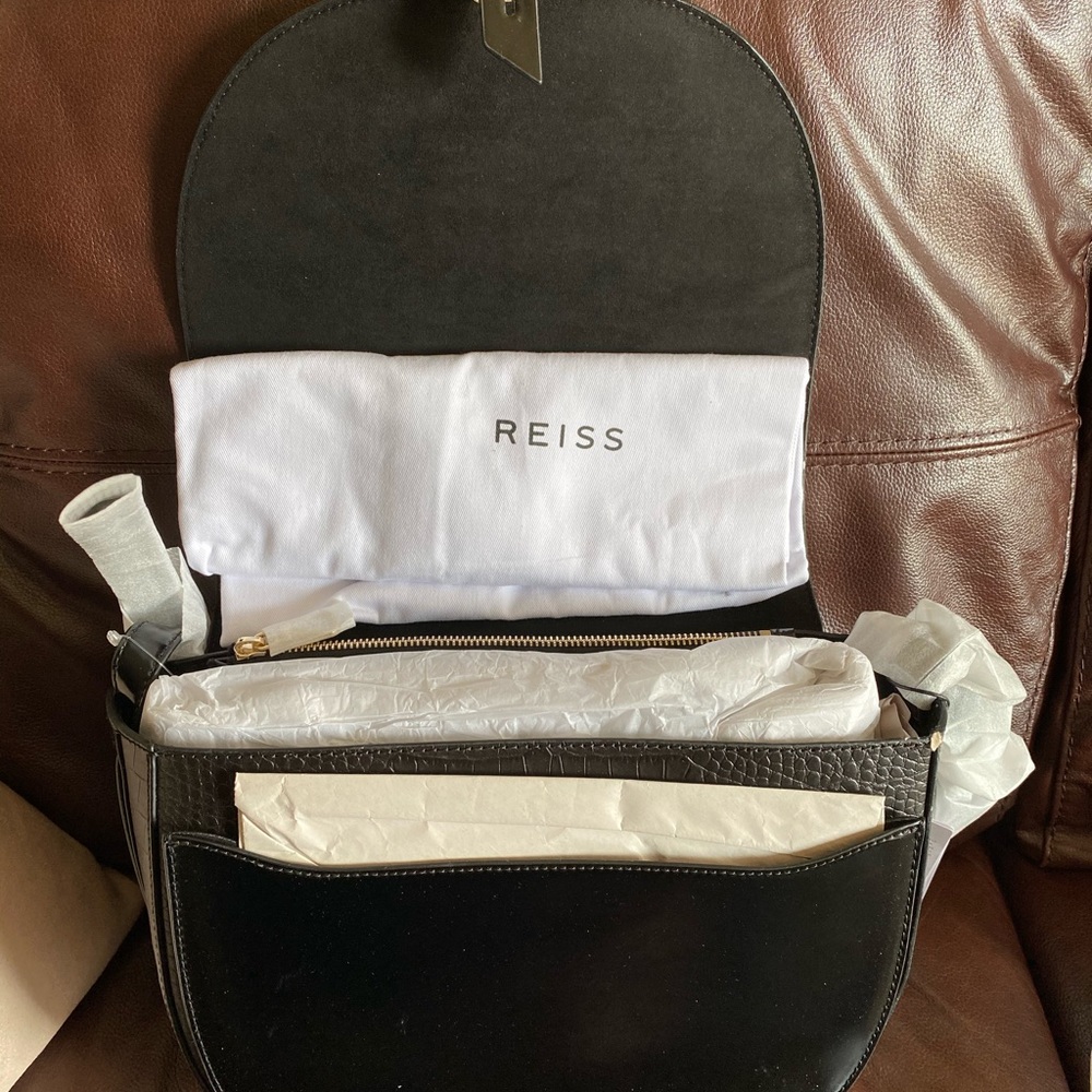 Brown Hurlingham Croc-Embossed Shoulder Bag - Picture 4 of 6